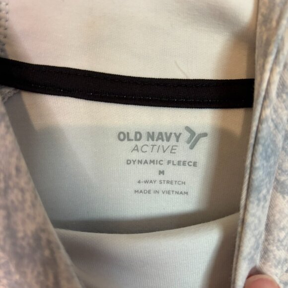 Old Navy Dynamic Fleece Pullover Hoodie M Medium White Blue Swirl - Picture 5 of 6